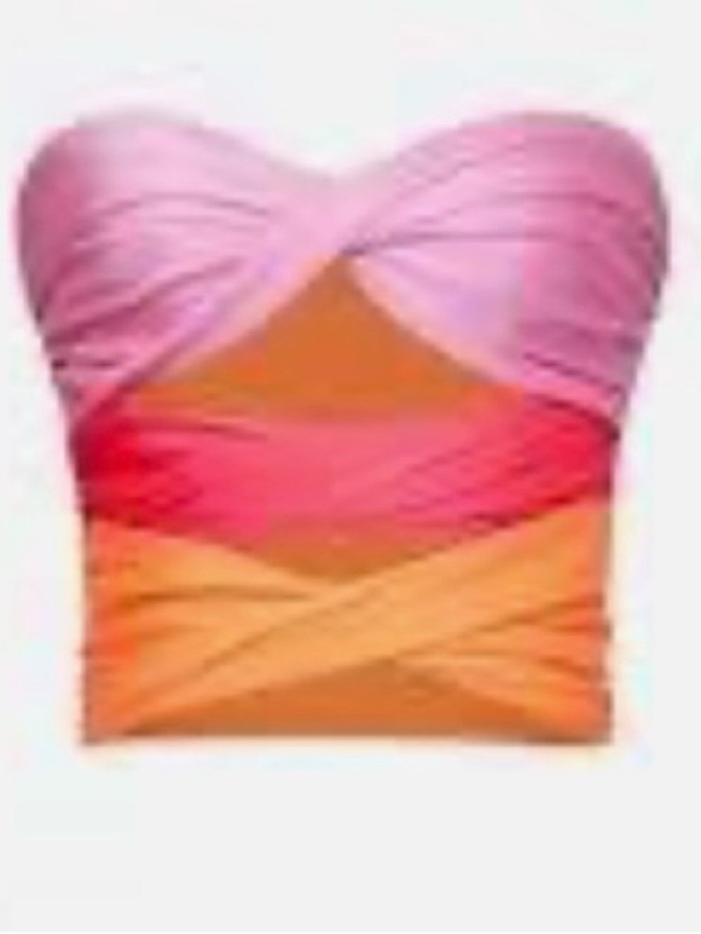Girls Colorblock Strapless in Pink & Orange Top